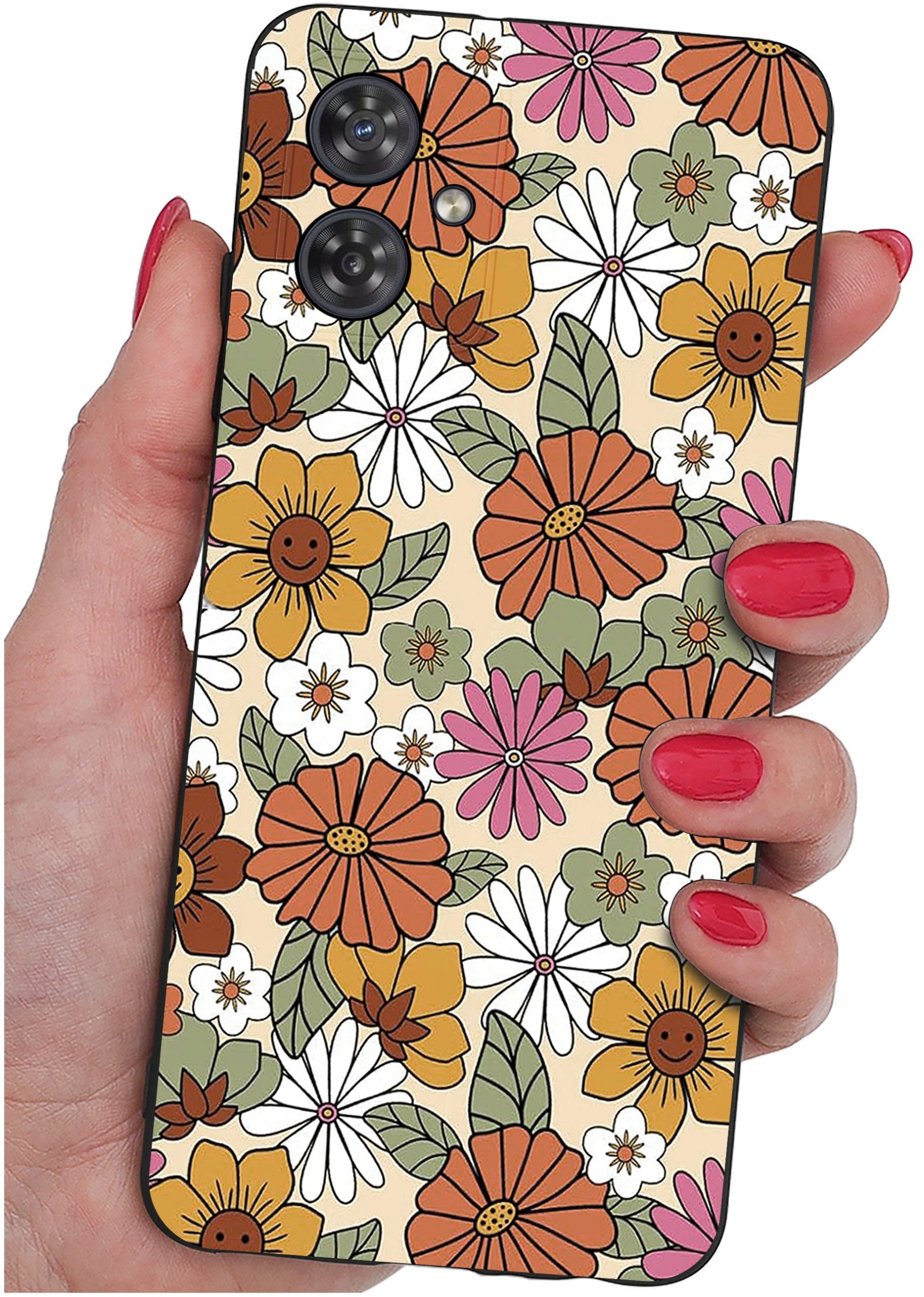 Etui do Motorola G54 5G|Power Edition WZORY |SILIKONOWE MATT CASE + SZKŁO