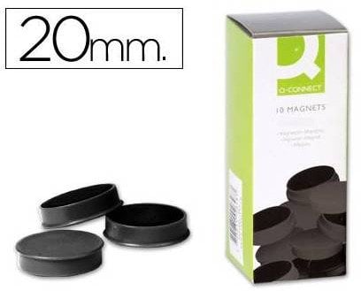 Magnesy do tablic Q-CONNECT, okrągłe, 20mm, 10szt, czarne