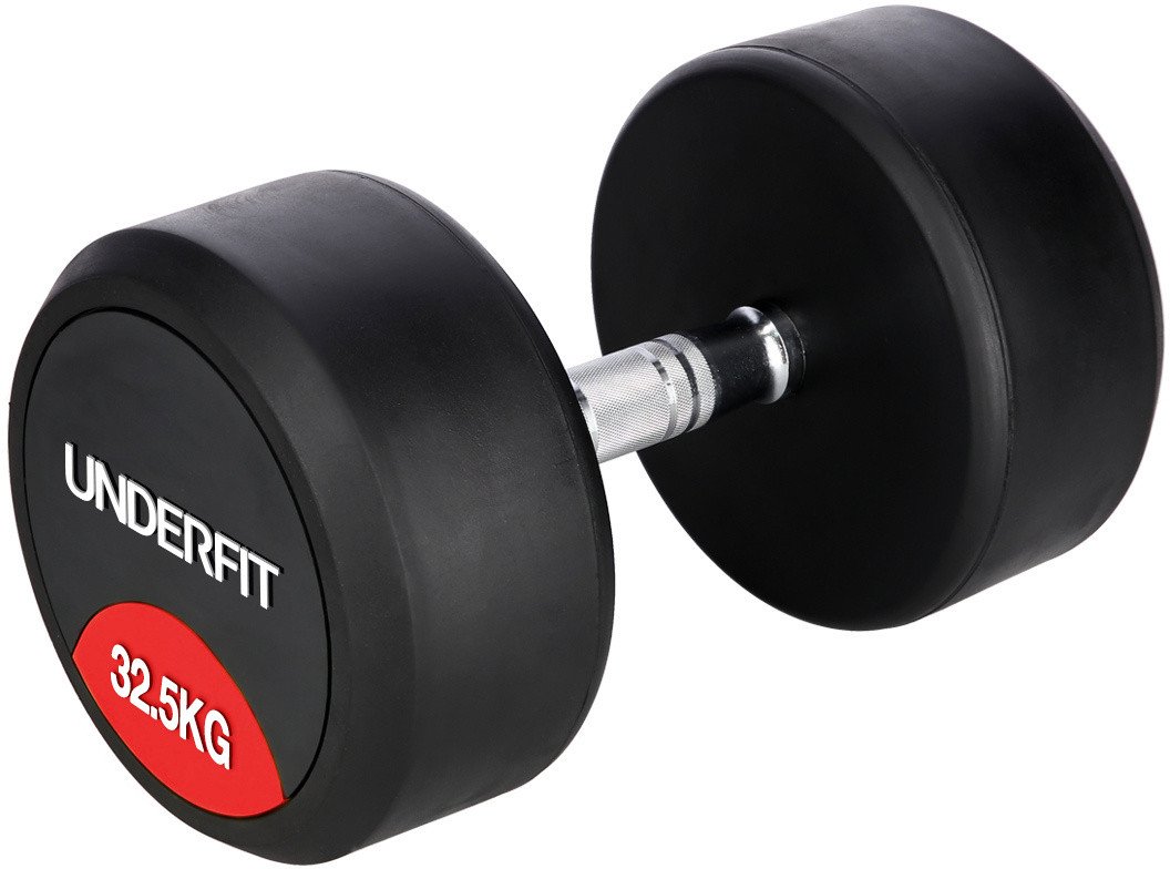 Hantla gumowana 32,5 kg UNDERFIT do ćwiczeń siłowych fitness