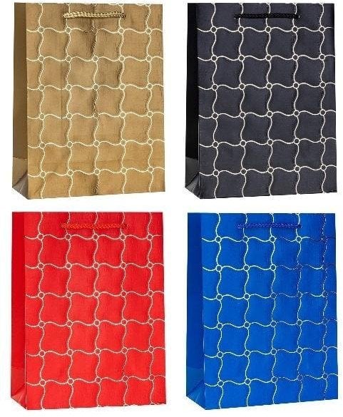 Torebka ozdobna 26x32x10cm hot-stamp mix ROZETTE