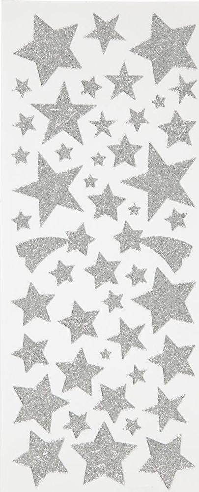 Creativ Company Naklejki brokatowe Srebrne Gwiazdki