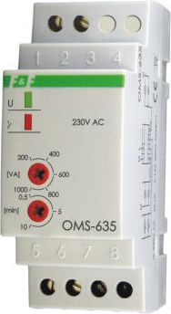 F&F Automat schodowy z ogranicznikiem poboru mocy 200-1000VA 16A 1Z 0,5-10min (OMS-635)