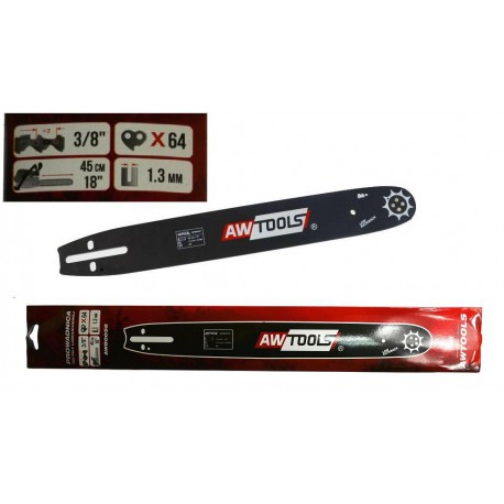 AWTools Prowadnica do piły 45cm 18" 1,3mm 0,050" 3/8" (AW80056)
