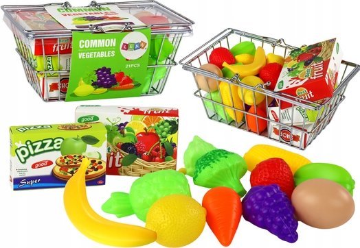 LeanToys Koszyk Sklepowy Na zakupy Warzywa Owoce Spożywcze Metalowy