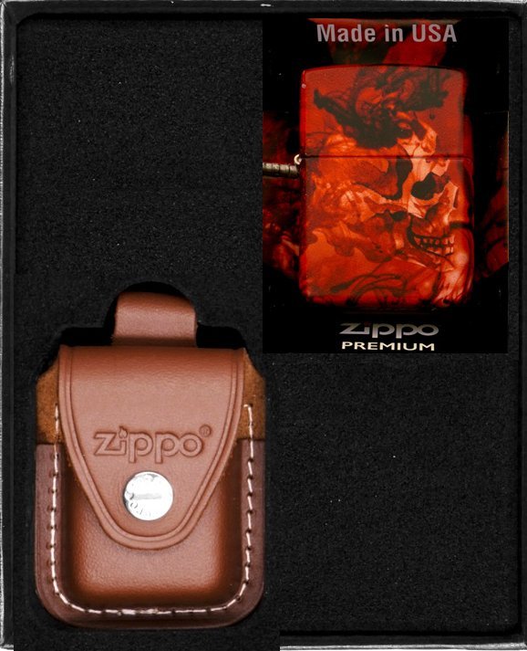 Zestaw ZIPPO Zapalniczka SPOOKY SKULL DESIGN Prezentowy No2