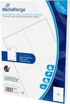 MediaRange Etykiety białe 105x148mm, A6 200 sztuk (MRINK143)