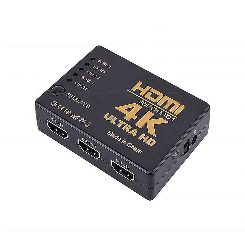 RoGer HDMI 4K High Speed Splitter 5 HDMI inputs / Remote Controller / Infrared Cable