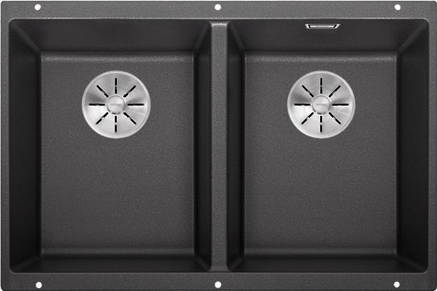 Zlewozmywak Blanco Subline 350/350-U Silgranit antracyt z korkiem InFino (523574)