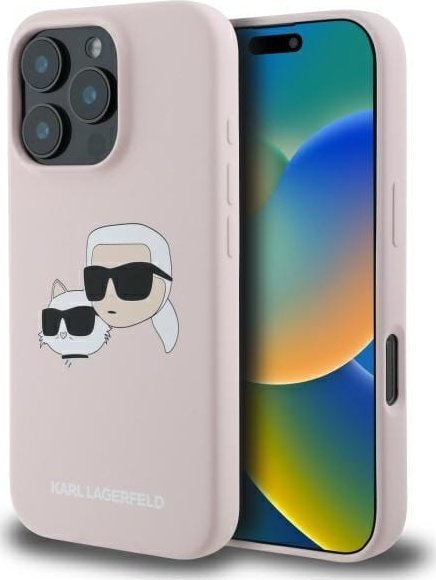 Karl Lagerfeld KLHMP16XSKCHPPLP iPhone16 Pro Max 6.9" pink/pink hardcase Silicone Double Heads Pri