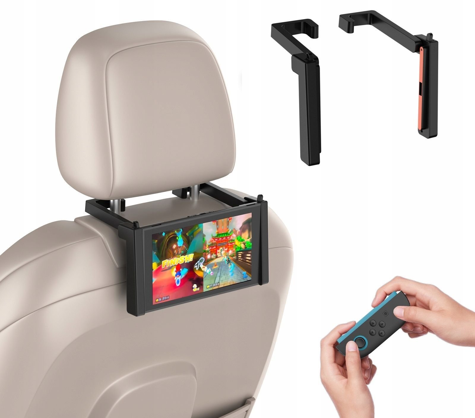 Uchwyt Stojak Mocowanie Na Zagłówek Samochodu Magnes Do Nintendo Switch 2 / Ns2299-v3