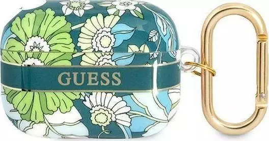 Guess Etui ochronne Flower Strap Collection do AirPods Pro zielone