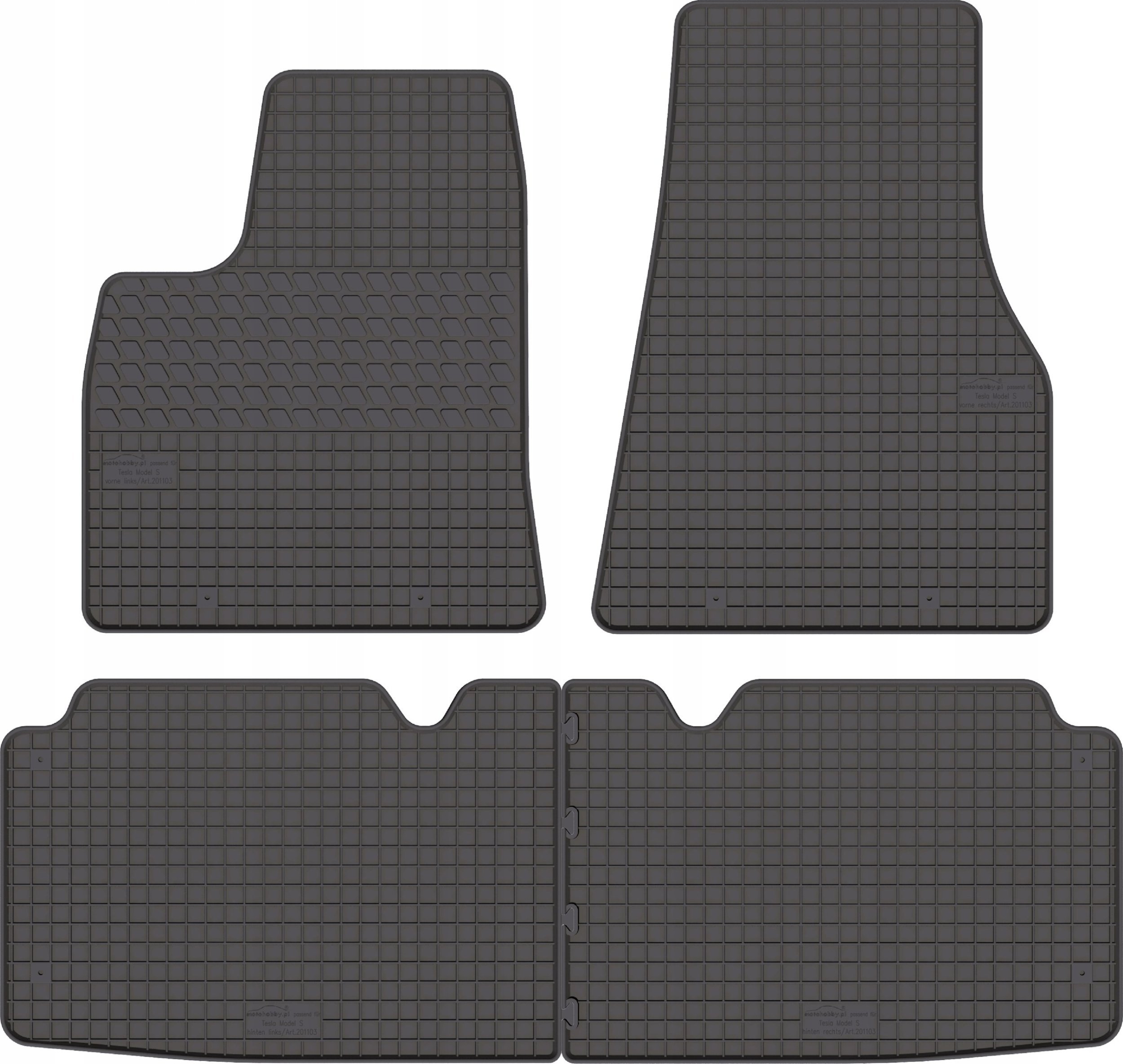 MotoHobby Dywaniki gumowe stoper do Tesla Model S (od 2012)