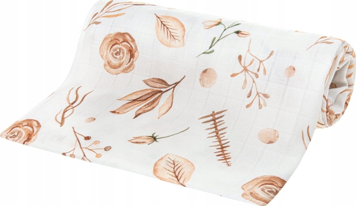 Bocioland BOCIOLAND-BOC0366-PIELUSZKA BAMBUSOWA120 X120CM KWIATY BOHO