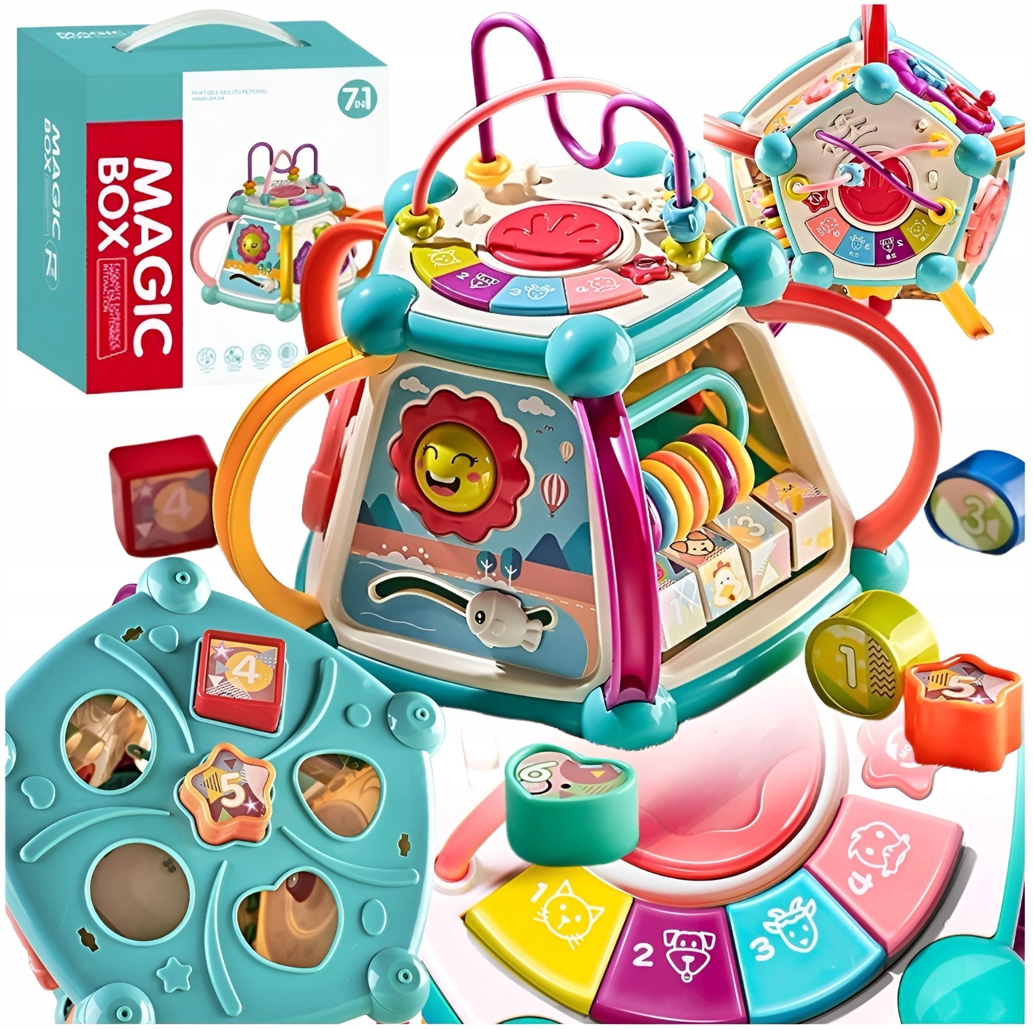 Bounn Sensoryczny siedmiokąt sorter z dźwiękami dla dzieci 18m+