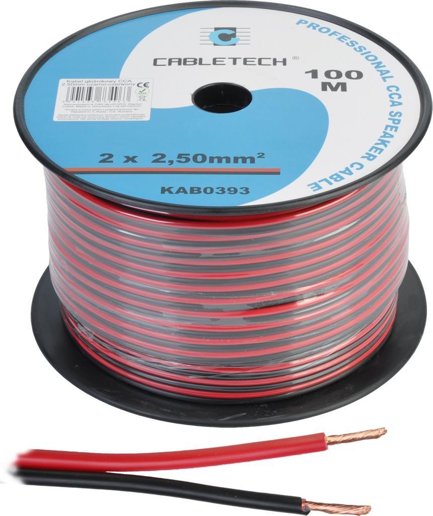 Przewód Cabletech Kabel głośnikowy CCA 2.5mm czarno-czerwony