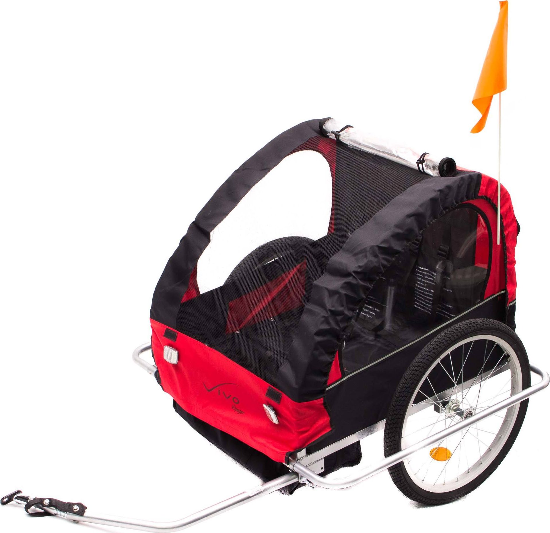 Vivo Przyczepka rowerowa Vivo Voyager BT-004 czarno-czerwona Uniwersalny