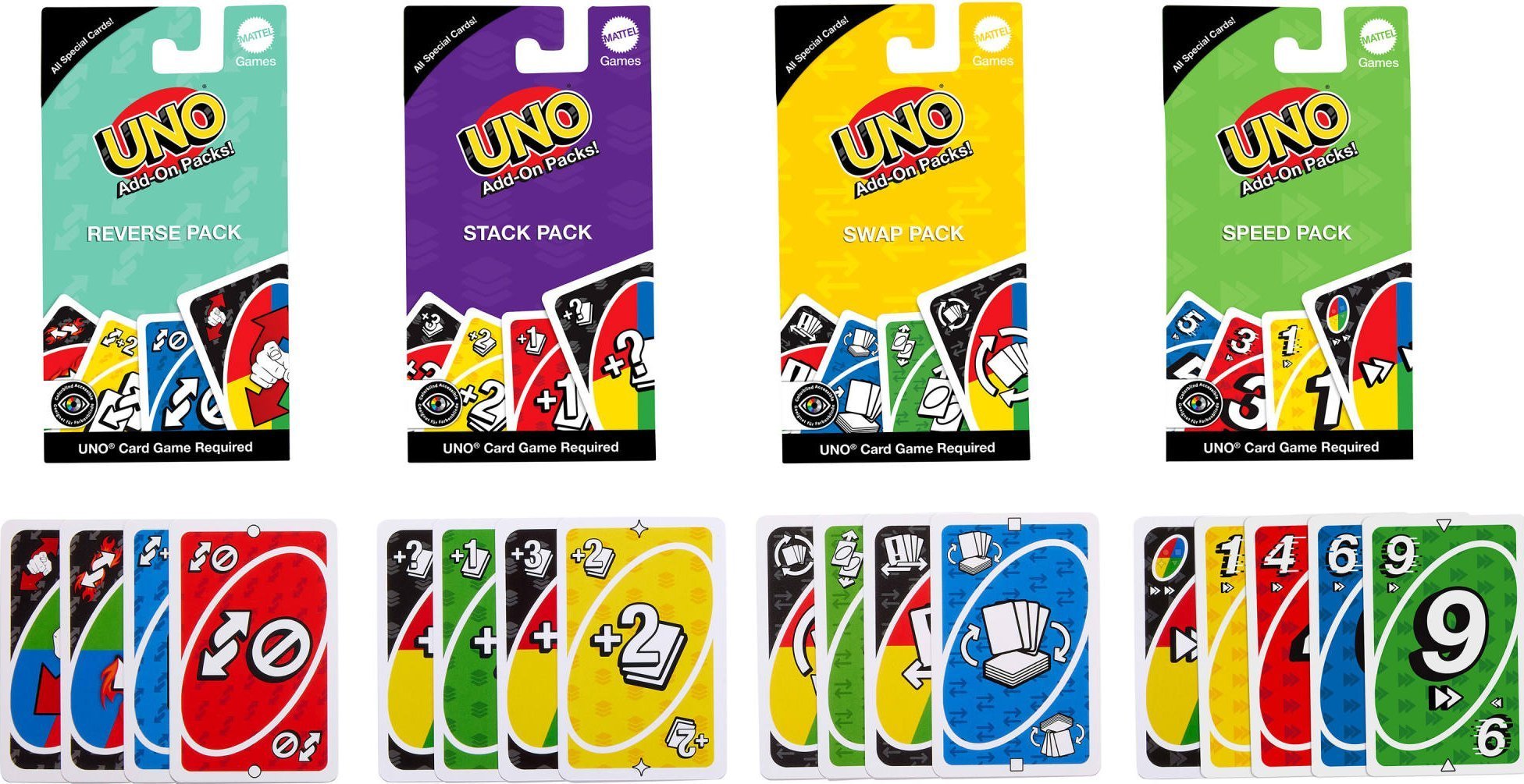UNO Add-On Packs! JCV55 MATTEL mix cena za 1 szt