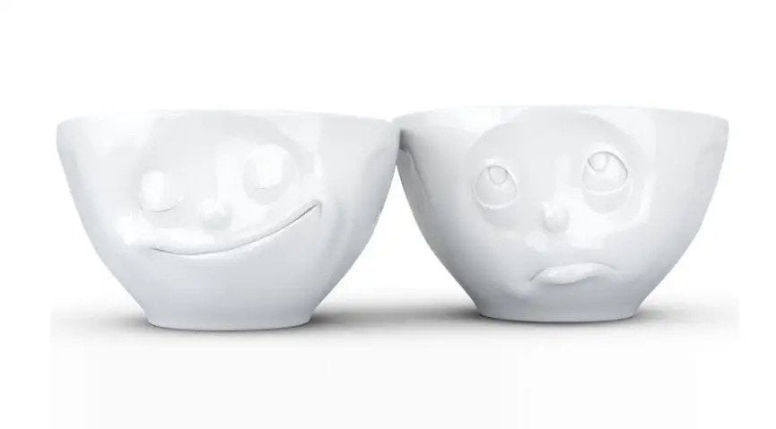 FIFTYEIGHT Schälchen-Set 200ml - Glücklich & Och bitte weiß