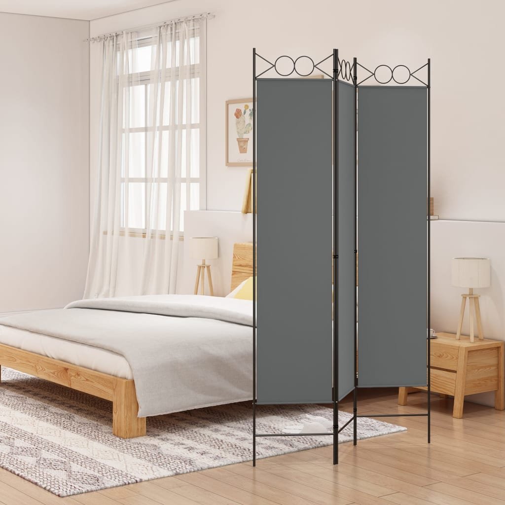 vidaXL vidaXL Parawan 3-panelowy, antracytowy, 120x200 cm, tkanina