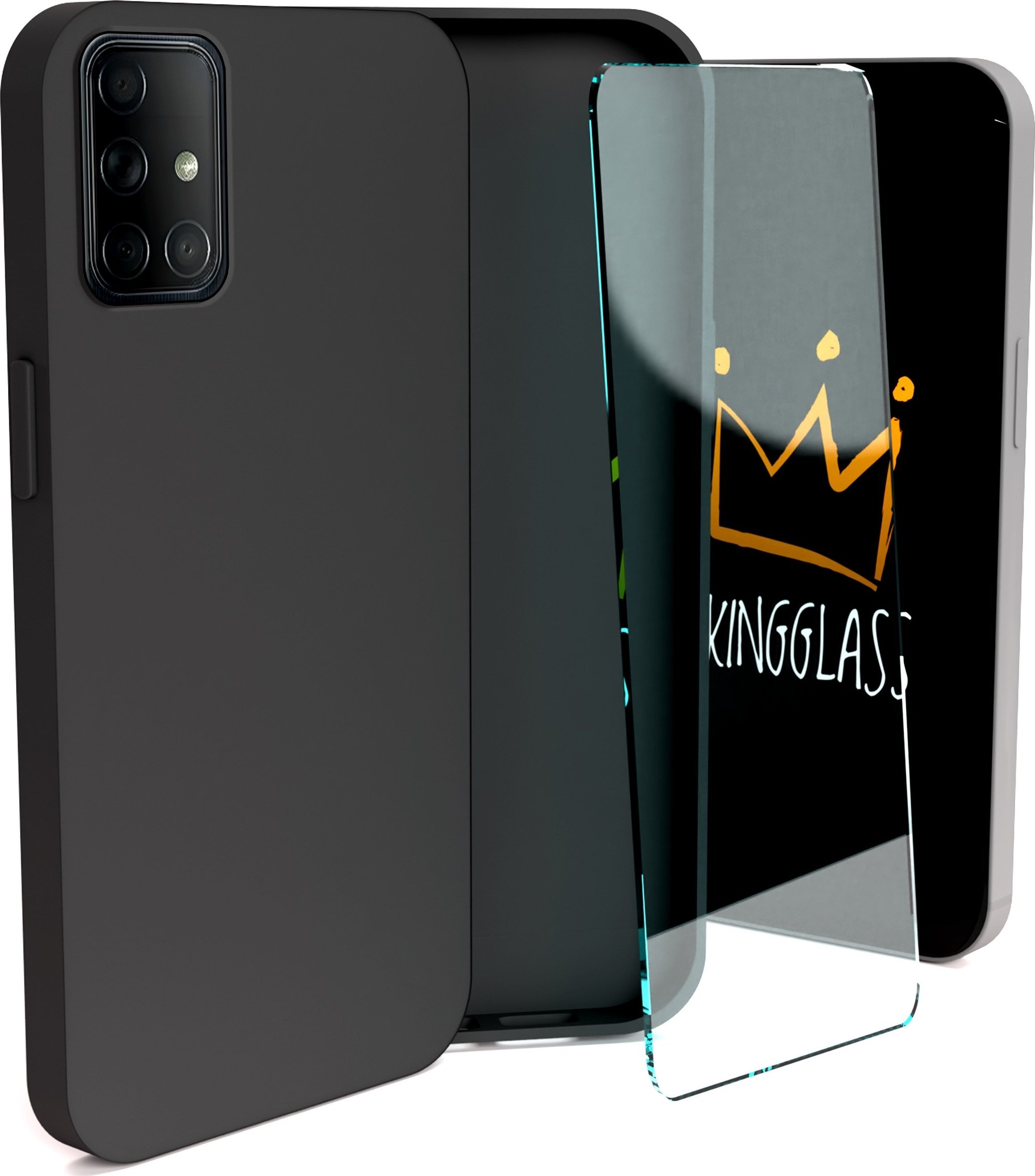 Hello Case Etui do Oppo A17 (Czarne, Matowe, Obudowa Slim, Silikon) SZKŁO 9H