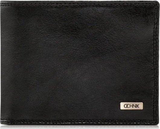 OCHNIK OCHNIK SL-122-99 czarny portfel skórzany kieszeń na monety na suwak