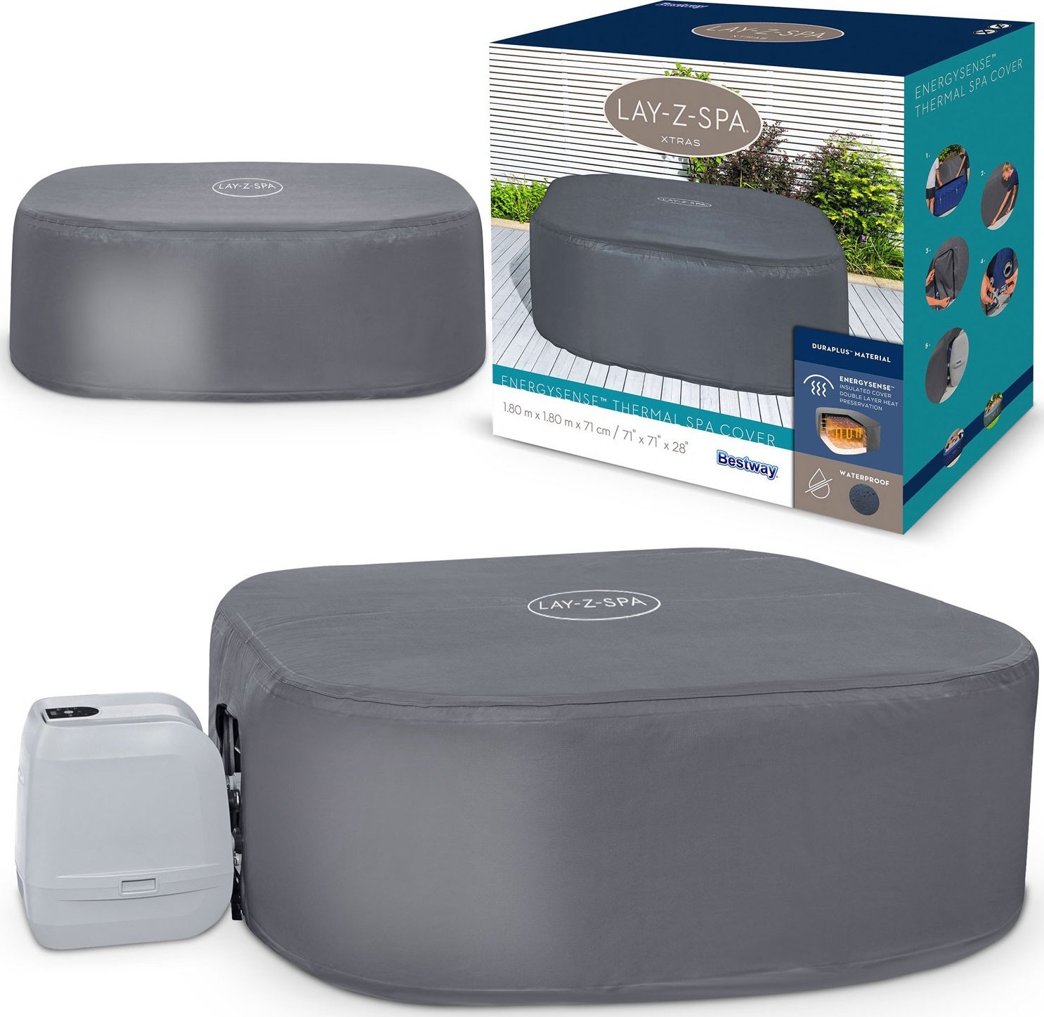 Bestway Pokrywa termiczna do SPA 180 x 180 x 71 cm Bestway 60319