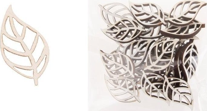 Dekoracja drewniana 24szt Liść