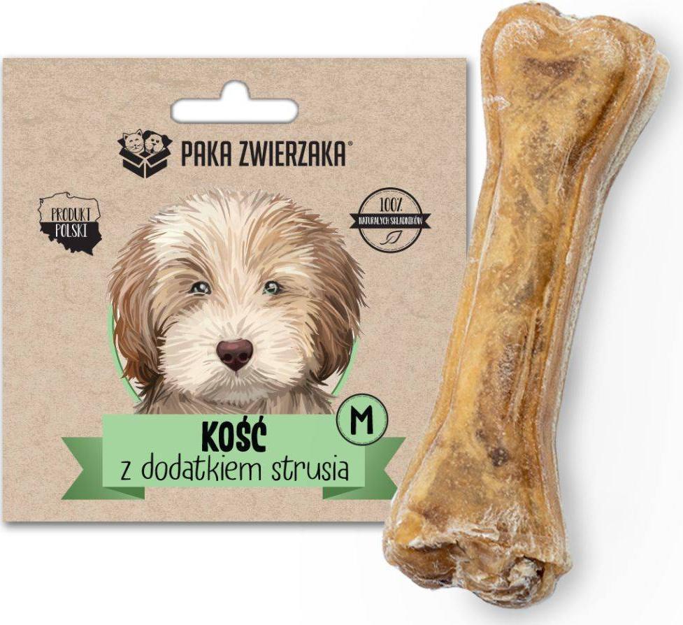 Paka Zwierzaka Paka Zwierzaka Kość z Dodatkiem Strusia M Przysmak Dla Psa 55 g