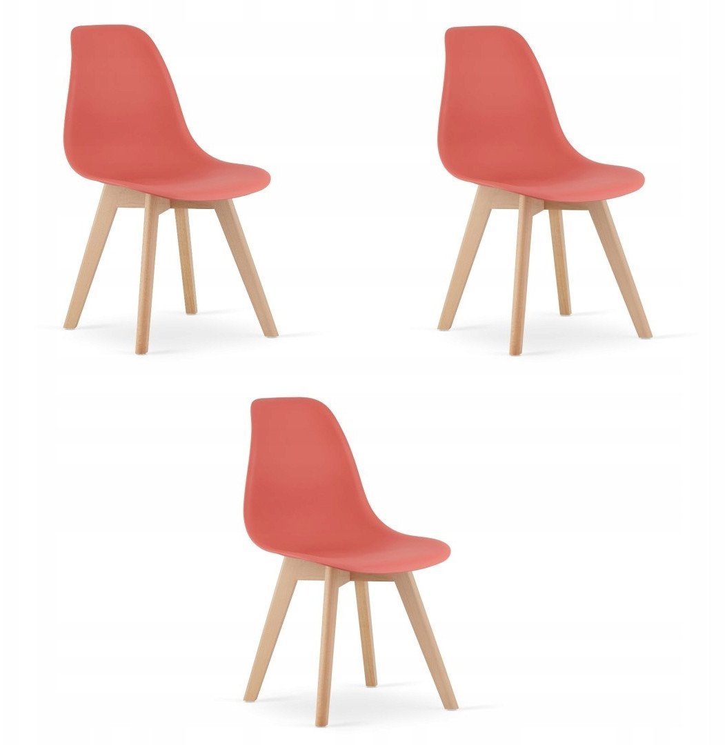 Krzesło KITO cynober / nogi naturalne x 3