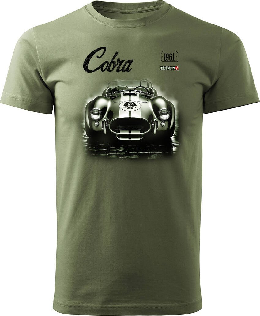 Topslang Koszulka z samochodem Roadster AC Cobra kolekcjonerska męska khaki REGULAR XXL