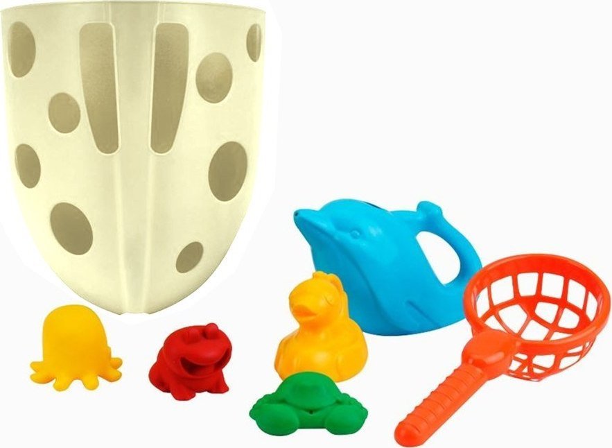 Technok Zestaw Do Kąpieli Organizer Przyssawki Zabawki Żółty 7617