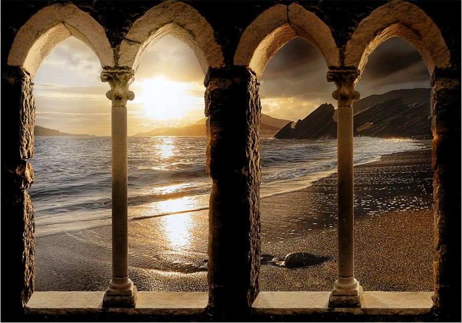 DecoNest Fototapeta - Zamek na plaży - 400X280