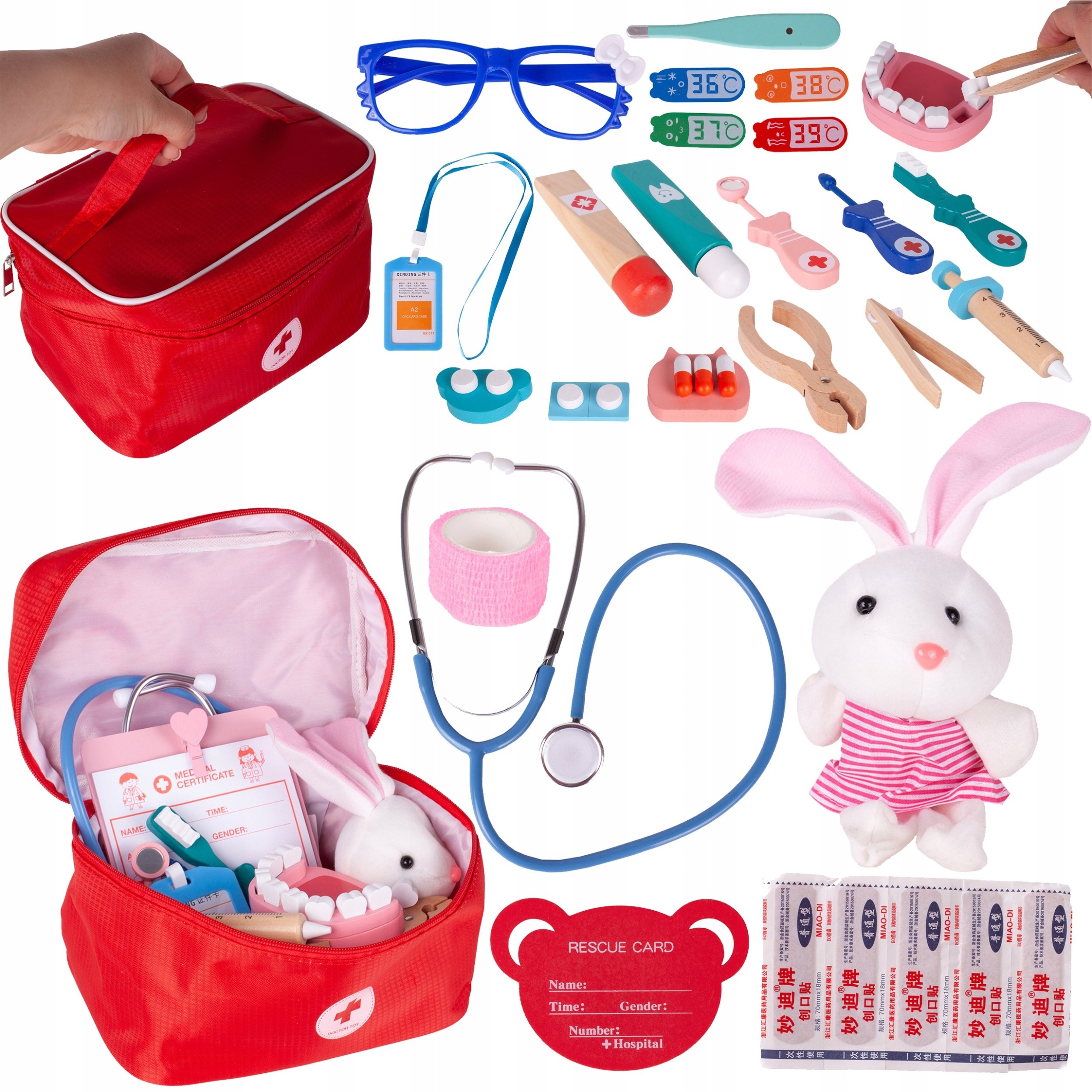 Drewniany Zestaw Małego Lekarza Dentysty W Walizce