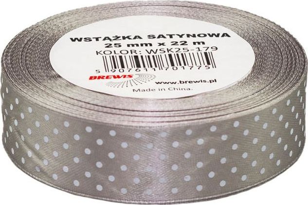 BREWIS Wstążka satynowa kropki 25mm WSK25-179 Brewis