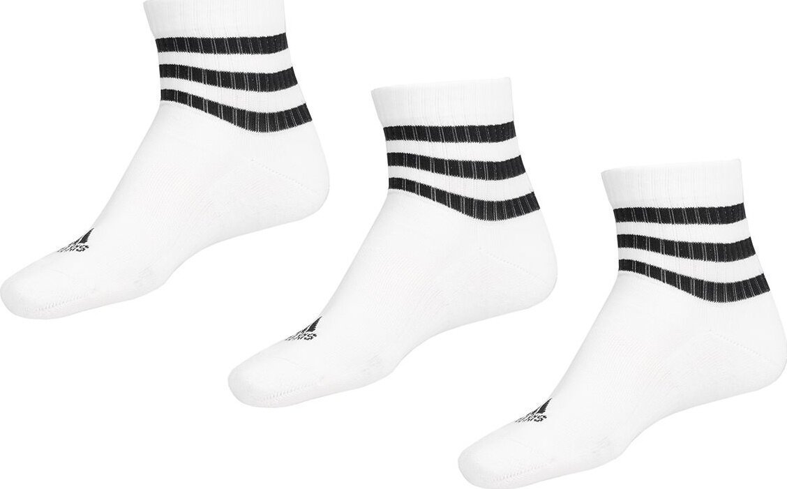 Adidas Skarpety adidas 3-Stripes Cushioned Sportswear Mid-Cut Socks 3P białe HT3456 37-39