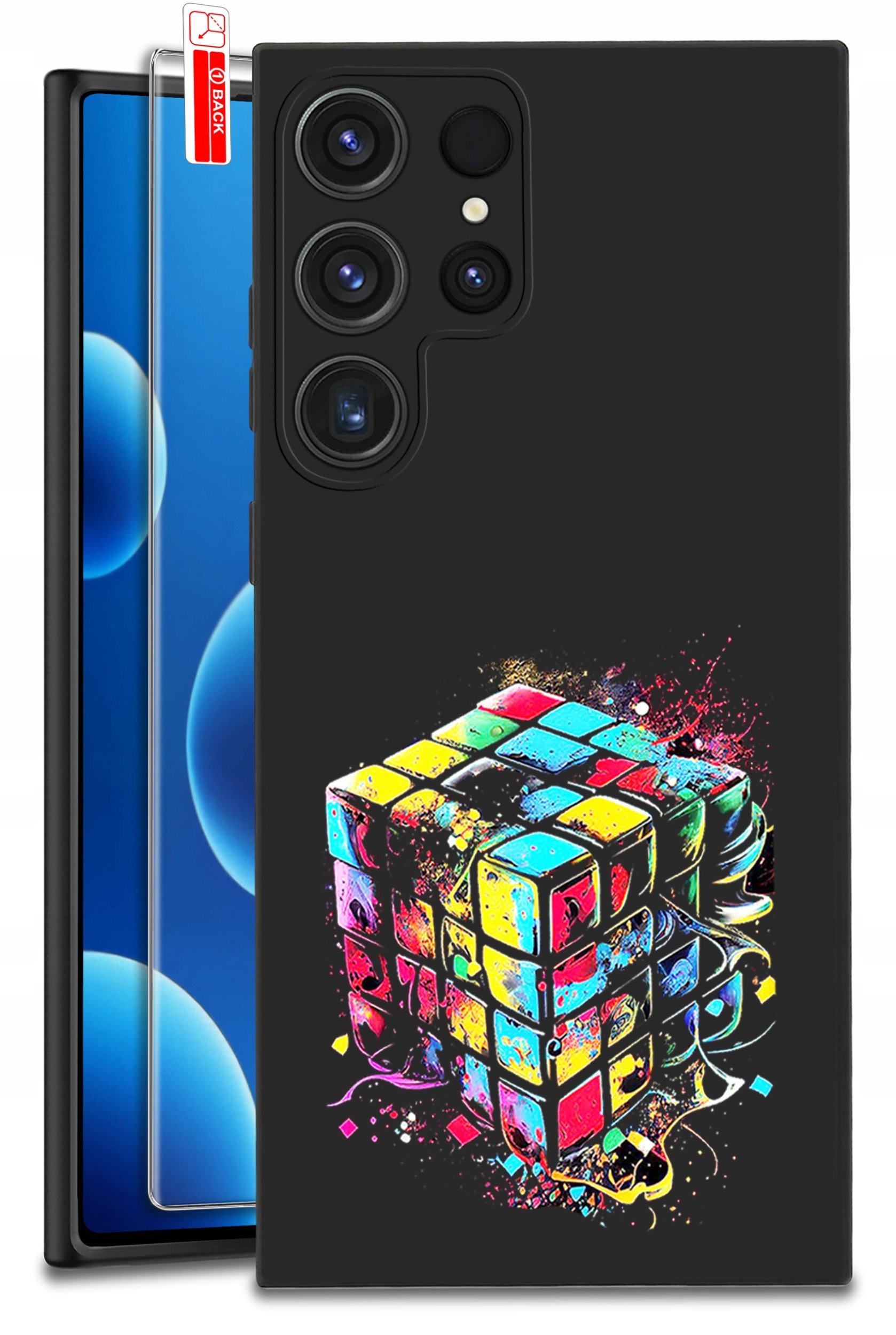 ETUI do Samsung Galaxy S25 Ultra WZORY | SILIKONOWE MATT CASE + SZKŁO 9H