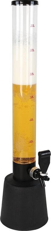 Jago Plastikowa wieża piwna, czarna, 3500 ml