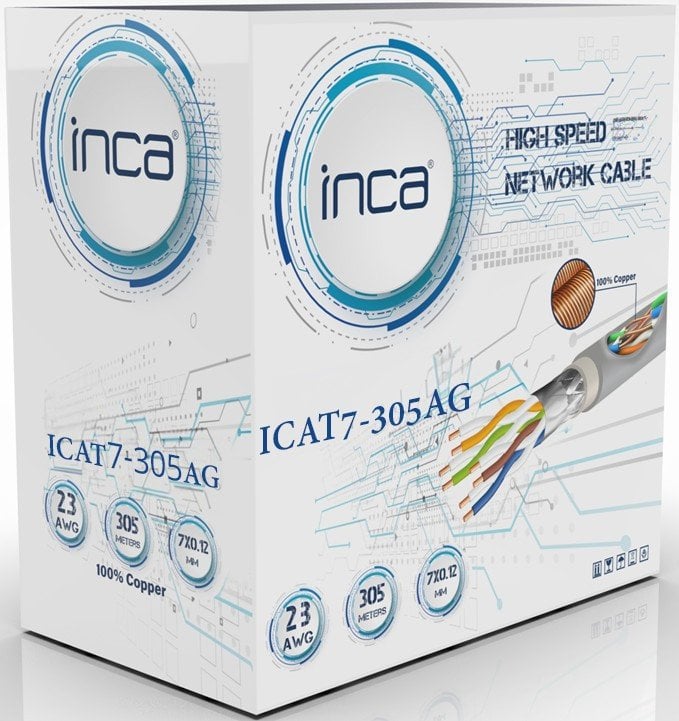 Inca kabel Ethernetowy ICAT7-305AG S/FTP1 23 AWG kabel CAT7 305M