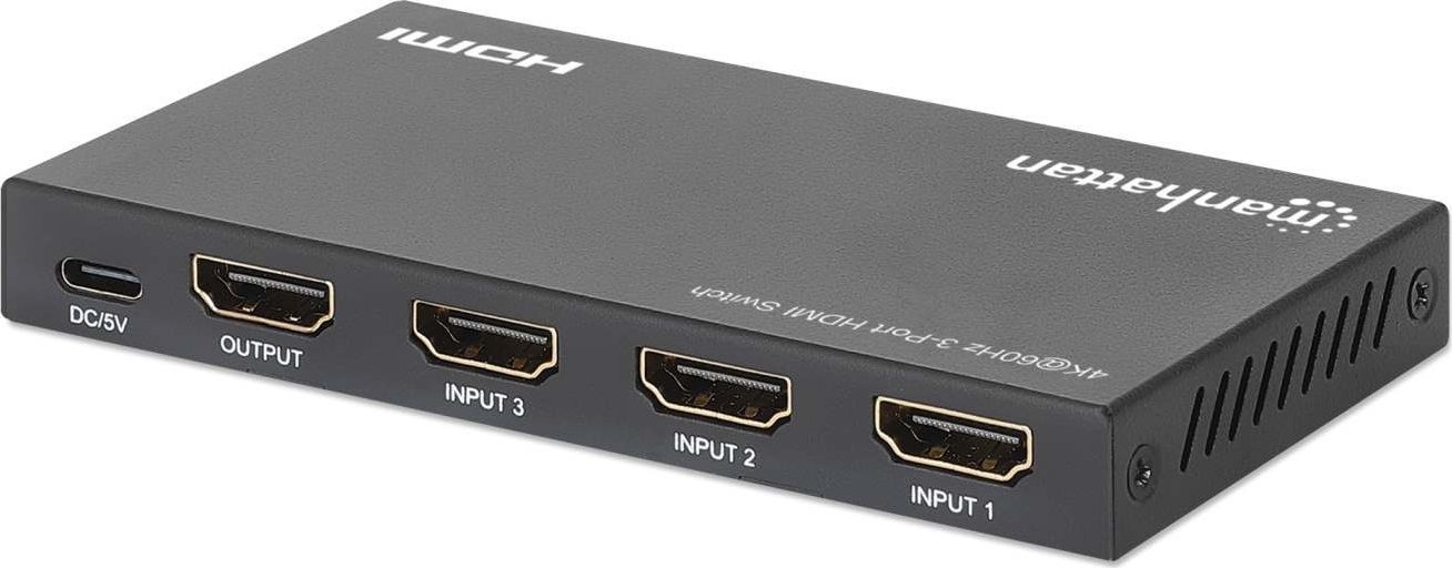 Manhattan Switch 3x HDMI 2.0 4K60Hz 3-Portowy Przełącznik HDMI Automatyczny