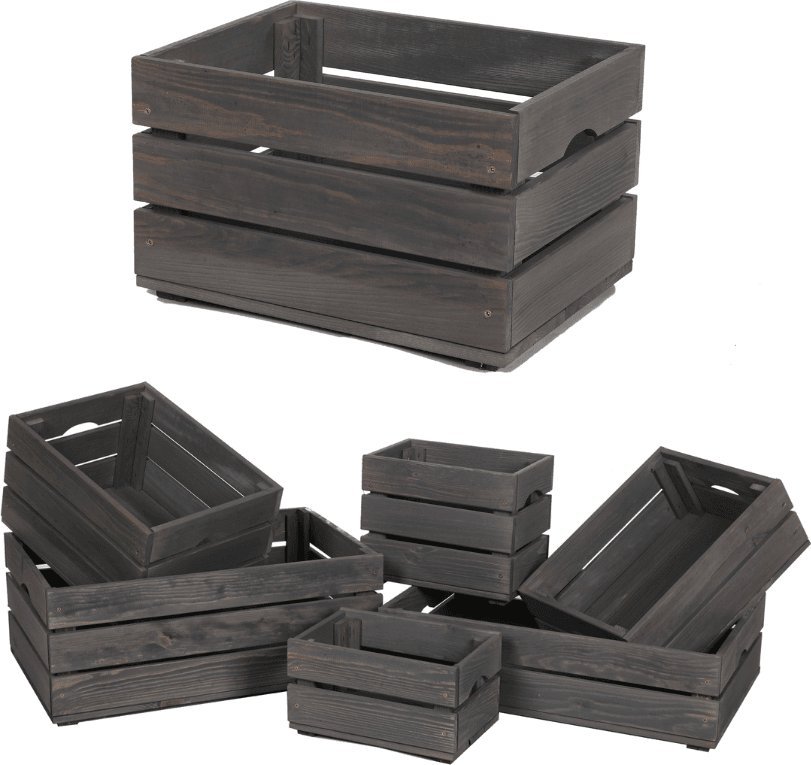 Wamar-Sosenka Drewniana Skrzynka 22x40x30 cm Szara Olejowana Szlifowana Drewno sosnowe 25 litrów / Wamar-Sosenka