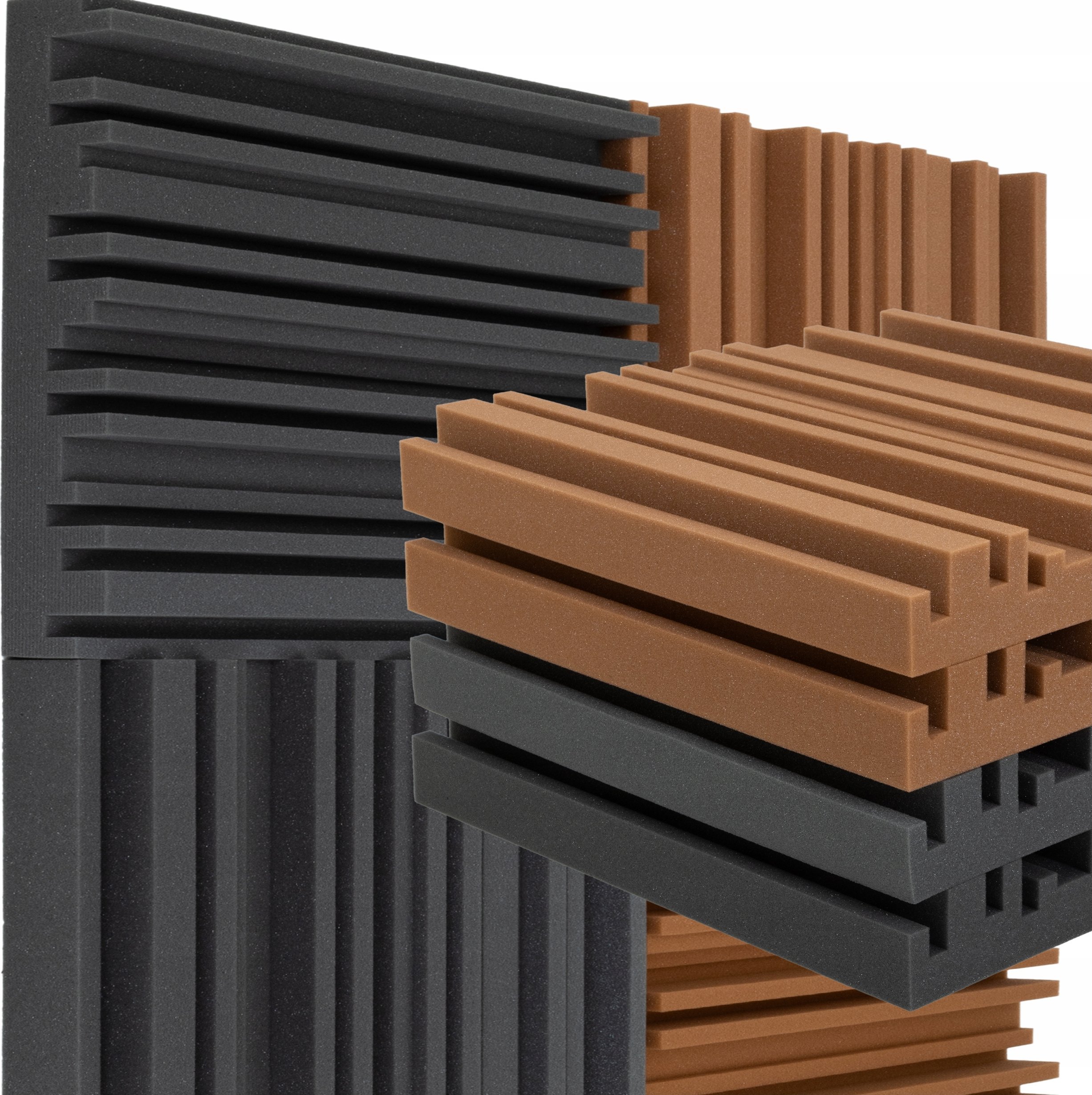 BITMAT panel akustyczny EQUALIZER szary i brązowy estetyczna ozdoba do studia 1m2