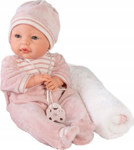 Antonio Juan lalka bimba płacząca z kocykiem i smoczkiem bobas
