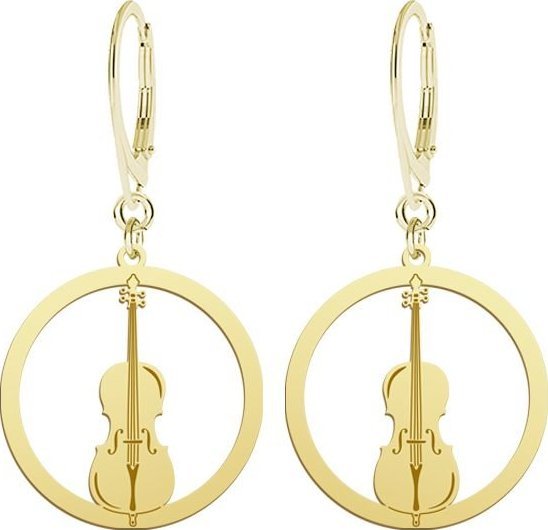 Radziszewska Jewellery Kolczyki Pozłacane Wiolonczela GRAWER GRATIS