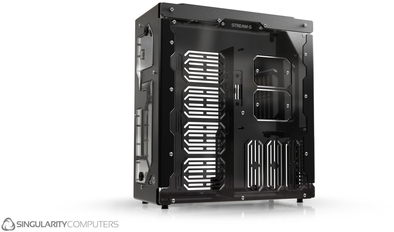 Singularity Computers Stream-S ITX Wasserkühlungsgehäuse, Mini-ITX - schwarz