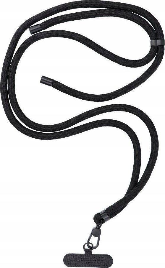 OEM Zawieszka SWING (8mm) do telefonu z regulacją długości / długość sznura 165cm (max 82,5cm w pętli) / na ramię lub szyję - czarny