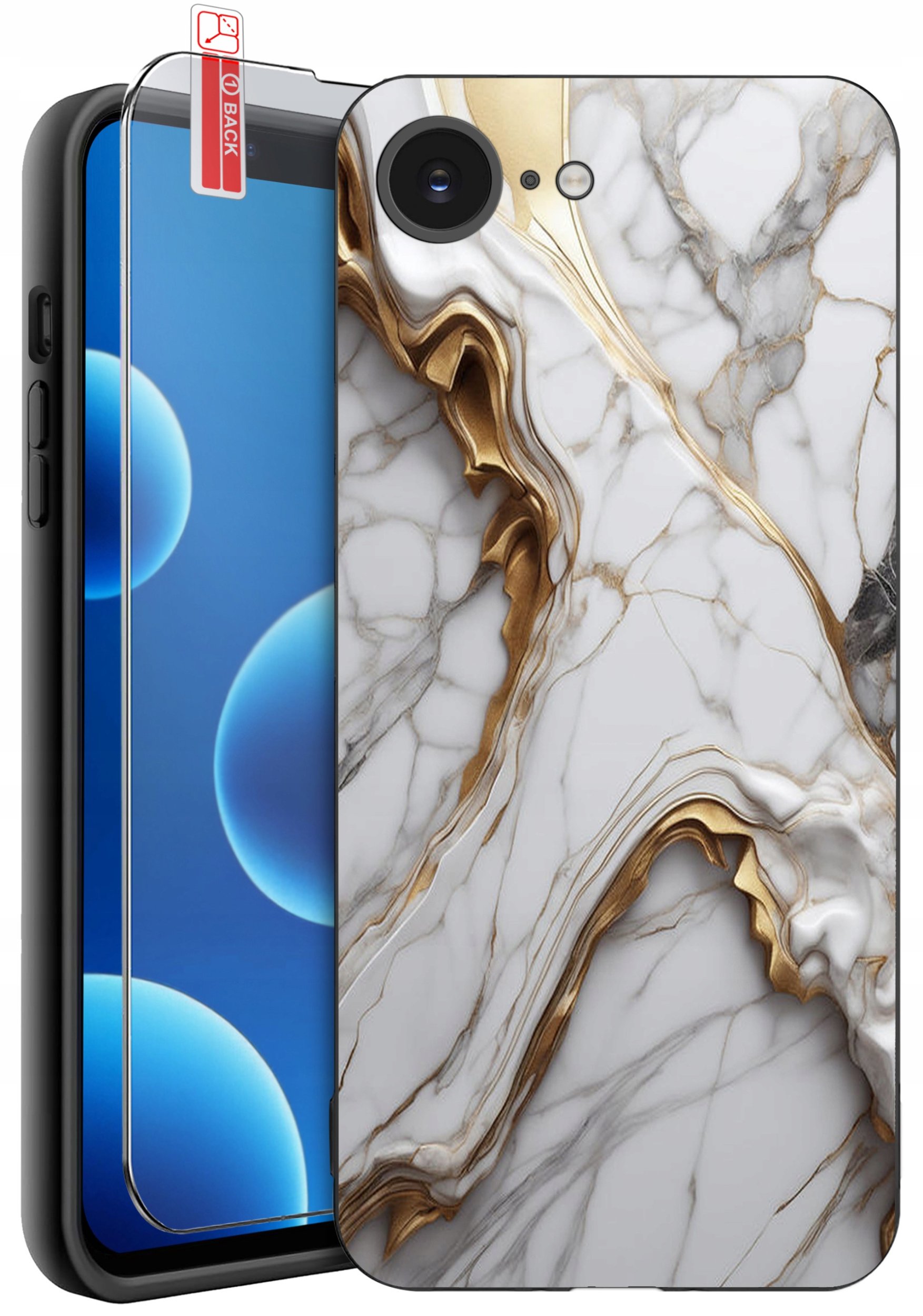 ETUI do iPhone 16e | WZORY | SILIKONOWE MATT CASE + SZKŁO 9H