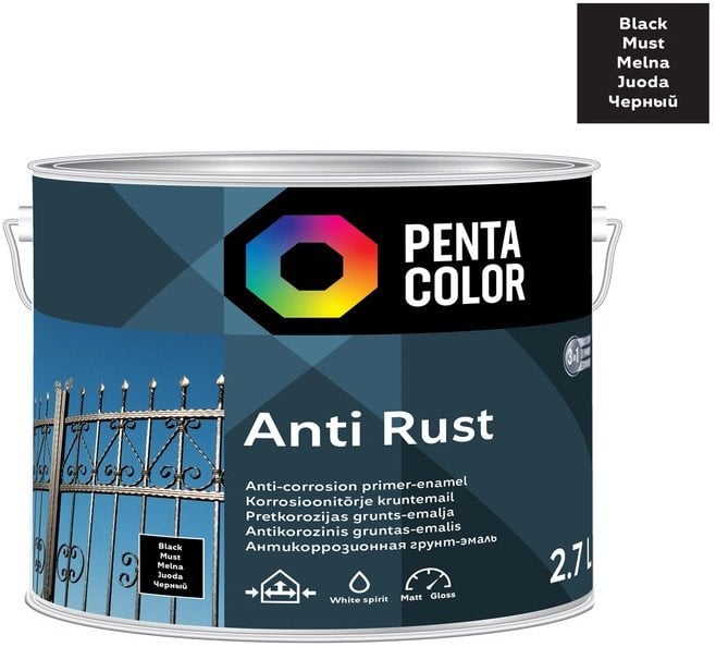 Pentacolor ANTICOR PAINT ANTI-RUST BLACK 2.7L