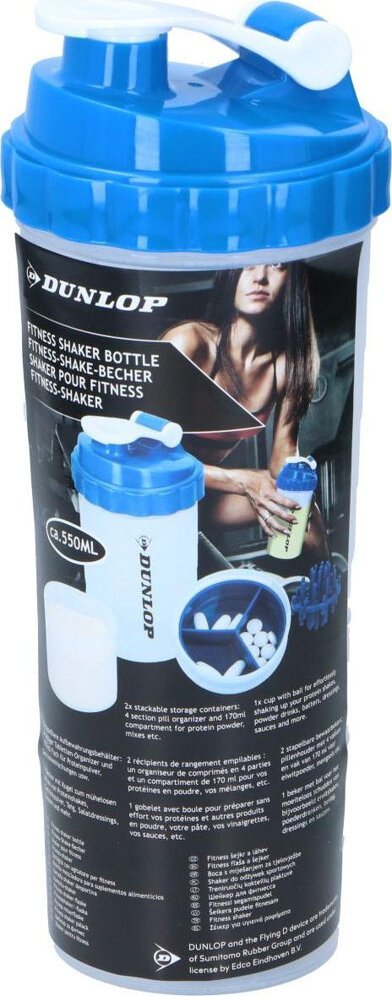Dunlop SHAKER KOKTAJLI DO ODŻYWEK BIDON 550ML DUNLOP NIEBIESKI