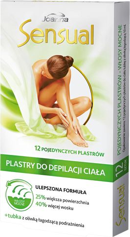 Joanna Sensual Plastry do depilacji ciała - włosy mocne 12szt.