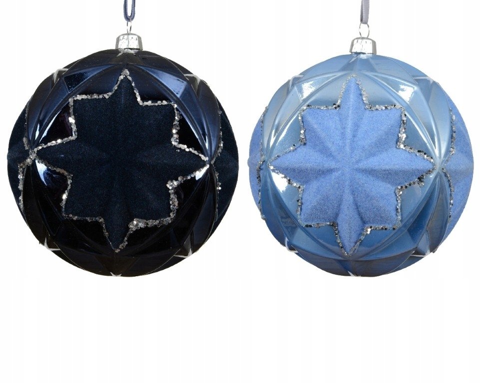 Kaemingk Bombka choinkowa niedłukąca 10 cm z motyw gwiazda granatowy błękitny 1 szt.